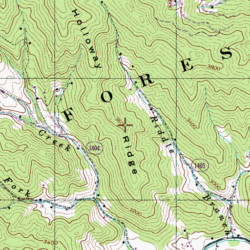 Topographic Map of Holloway Ridge, NC