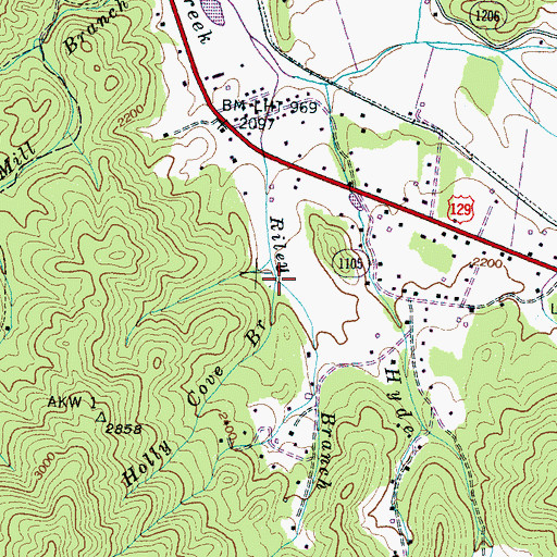 Topographic Map of Holly Cove Branch, NC