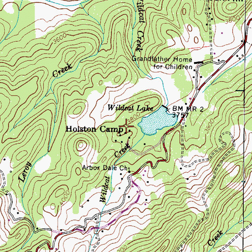 Topographic Map of Holston Camp, NC