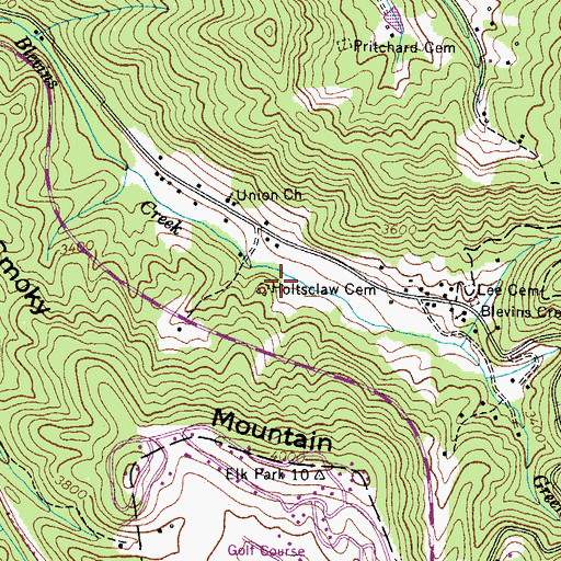 Topographic Map of Holtsclaw Cemetery, NC