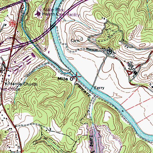 Topographic Map of Hominy Creek, NC