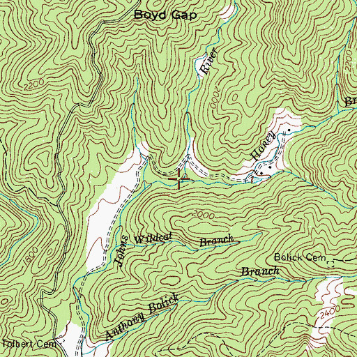 Topographic Map of Honey Branch, NC