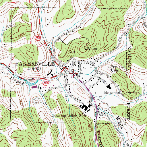 Topographic Map of Honeycutt Branch, NC