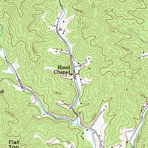 Topographic Map of Hood Chapel, NC