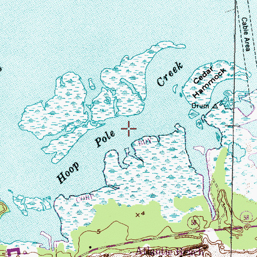 Topographic Map of Hoop Pole Creek, NC