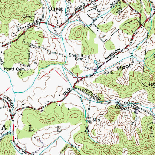 Topographic Map of Hoot Owl Cove, NC