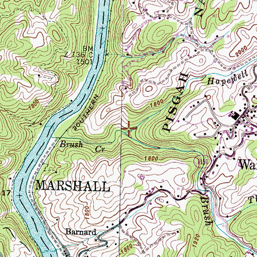 Topographic Map of Hopewell Branch, NC