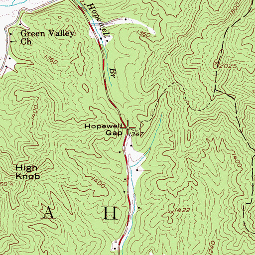 Topographic Map of Hopewell Gap, NC