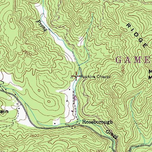 Topographic Map of Hopkins Chapel, NC