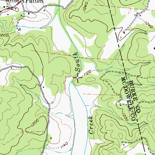 Topographic Map of Hoppers Creek, NC