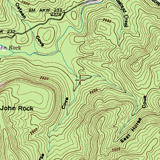 Topographic Map of Horse Cove, NC
