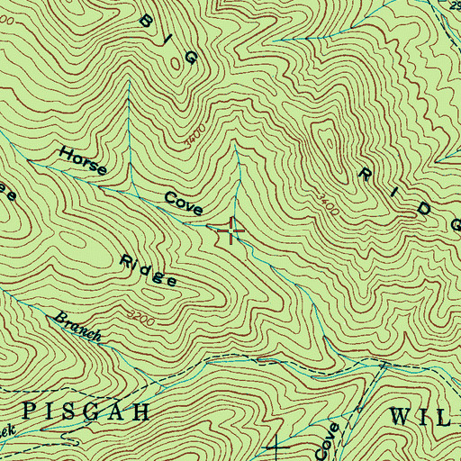 Topographic Map of Horse Cove, NC