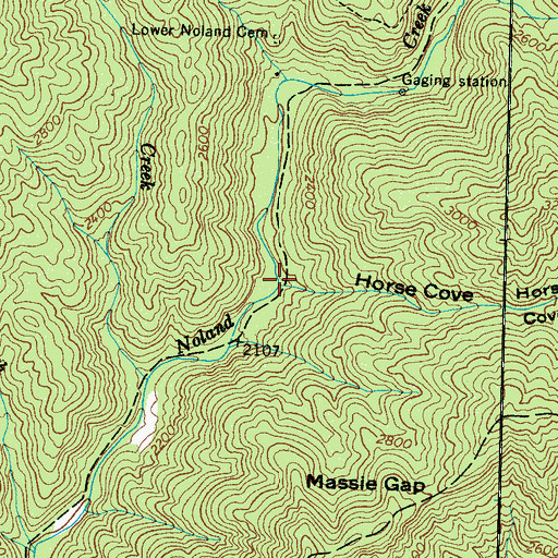 Topographic Map of Horse Cove, NC