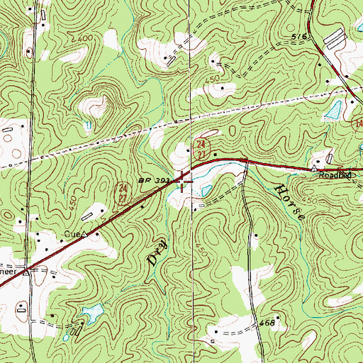 Topographic Map of Horse Creek, NC