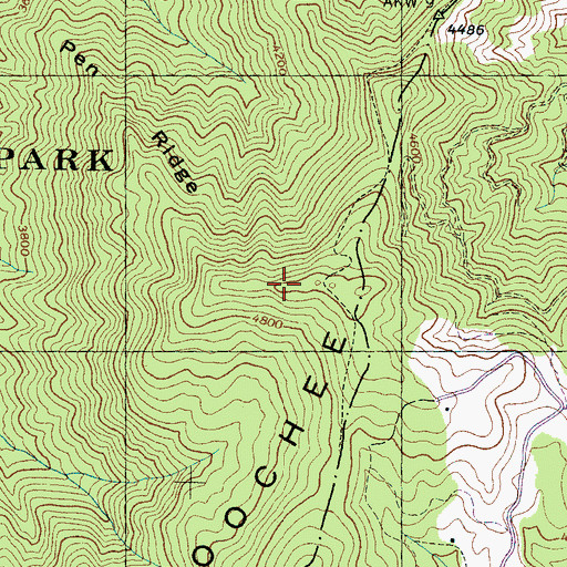 Topographic Map of Horse Pen Ridge, NC