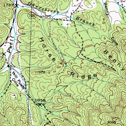 Topographic Map of Horse Ridge, NC