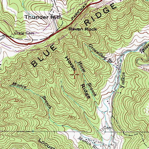 Topographic Map of Horse Ridge, NC