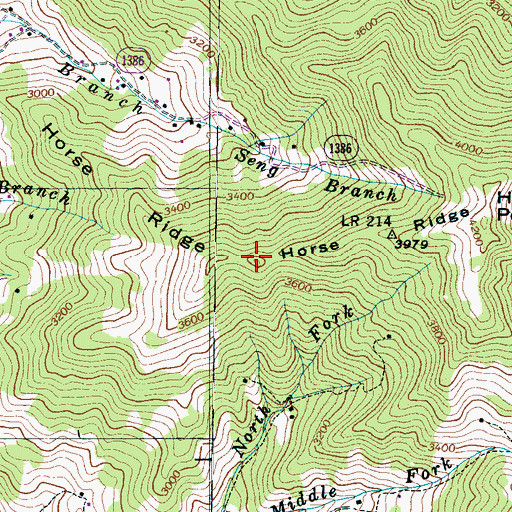 Topographic Map of Horse Ridge, NC