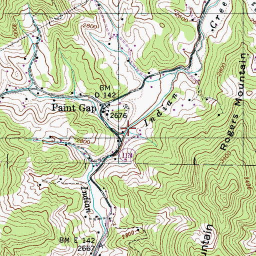 Topographic Map of Horton Creek, NC