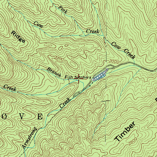 Topographic Map of House Branch, NC