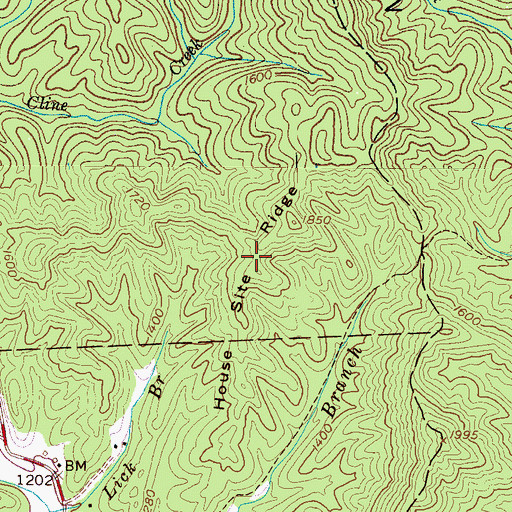 Topographic Map of House Site Ridge, NC