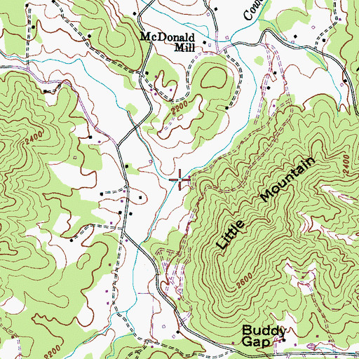 Topographic Map of Howard Branch, NC