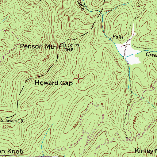 Topographic Map of Howard Gap, NC