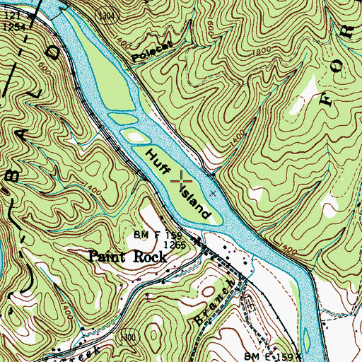 Topographic Map of Huff Island, NC