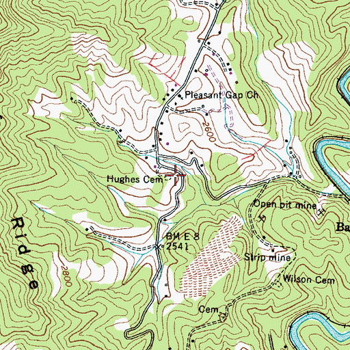 Topographic Map of Hughes Cemetery, NC