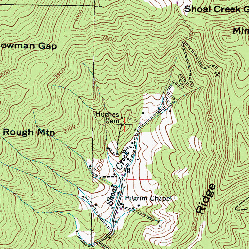 Topographic Map of Hughes Cemetery, NC