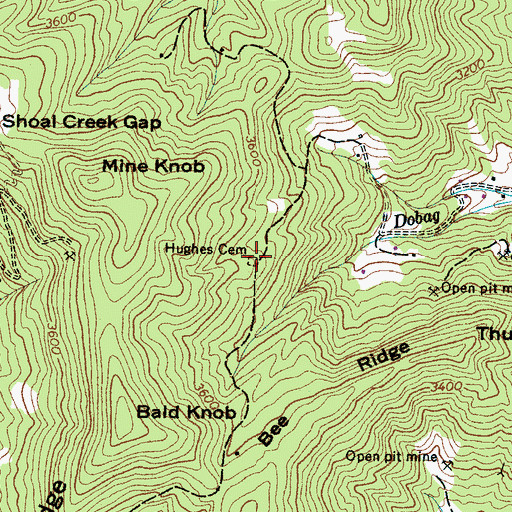 Topographic Map of Hughes Cemetery, NC