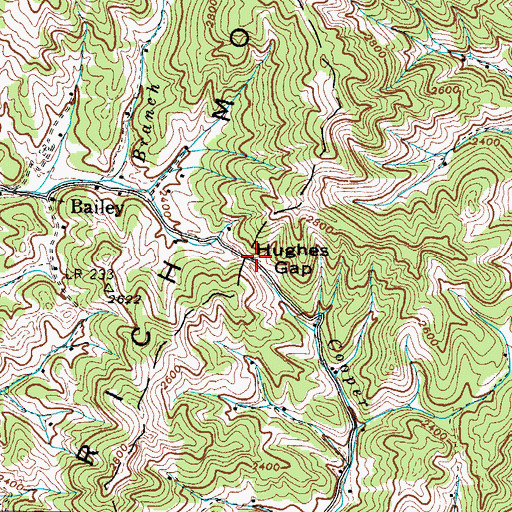 Topographic Map of Hughes Gap, NC