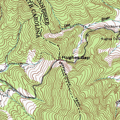Topographic Map of Hughes Gap, NC