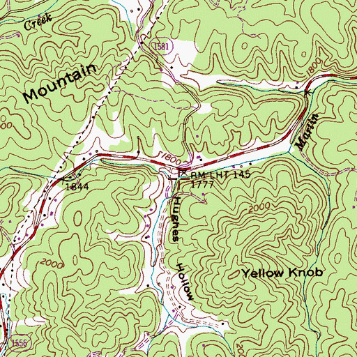 Topographic Map of Hughes Hollow, NC