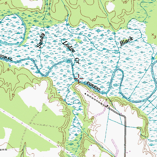 Topographic Map of Hull Swamp, NC