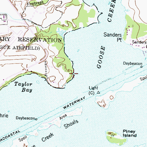 Topographic Map of Humphrey Point, NC