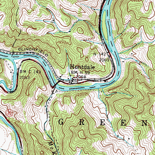 Topographic Map of Huntdale, NC