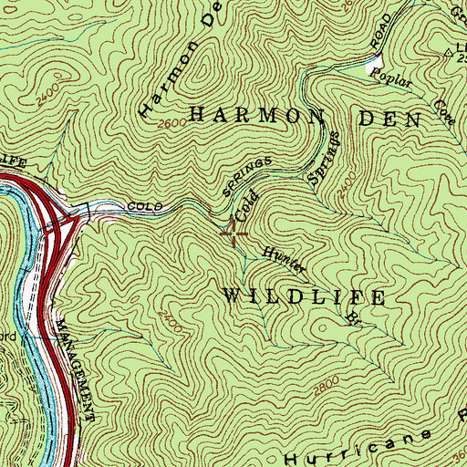 Topographic Map of Hunter Branch, NC