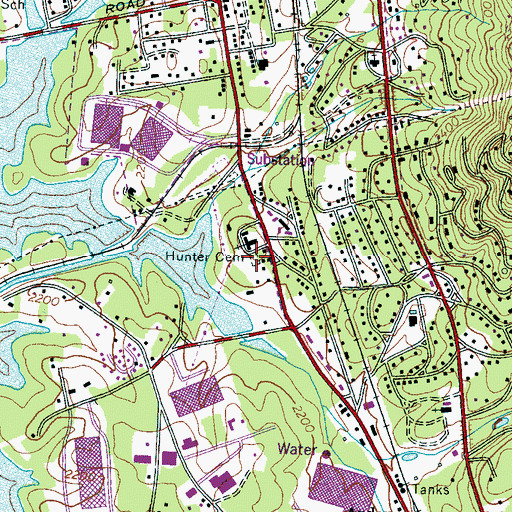 Topographic Map of Hunter Cemetery, NC
