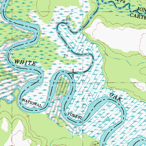 Topographic Map of Hunters Creek, NC