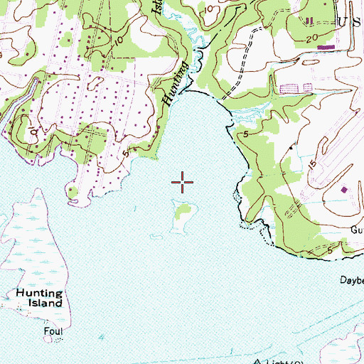 Topographic Map of Hunting Island Creek, NC