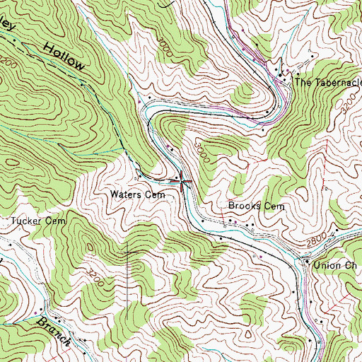 Topographic Map of Hurley Hollow, NC