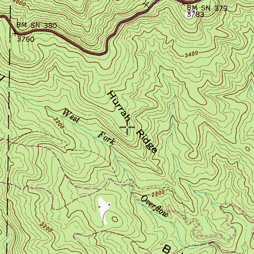 Topographic Map of Hurrah Ridge, NC