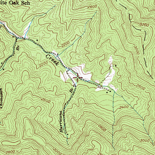 Topographic Map of Hurricane Branch, NC