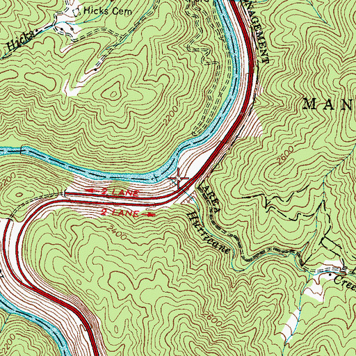 Topographic Map of Hurricane Creek, NC