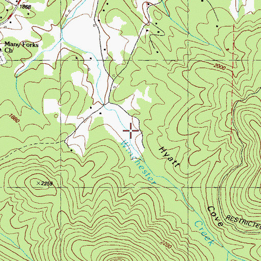 Topographic Map of Hyatt Cove, GA