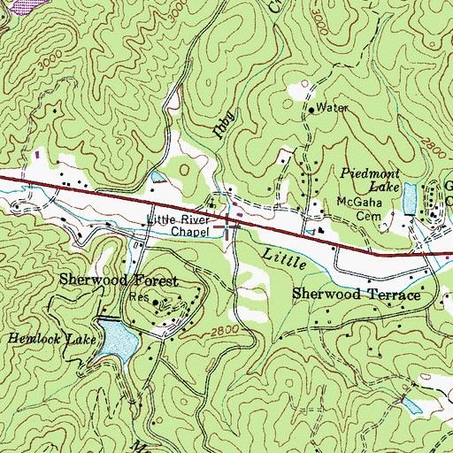 Topographic Map of Ibby Creek, NC