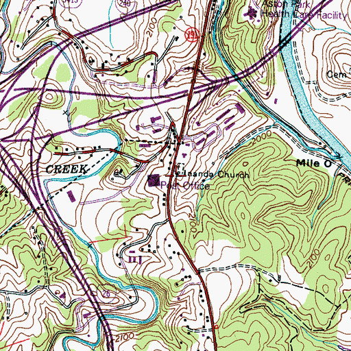 Topographic Map of Inanda Church, NC