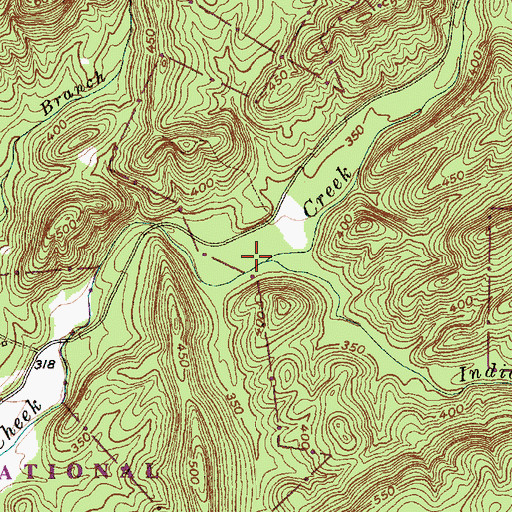 Topographic Map of Indian Branch, NC