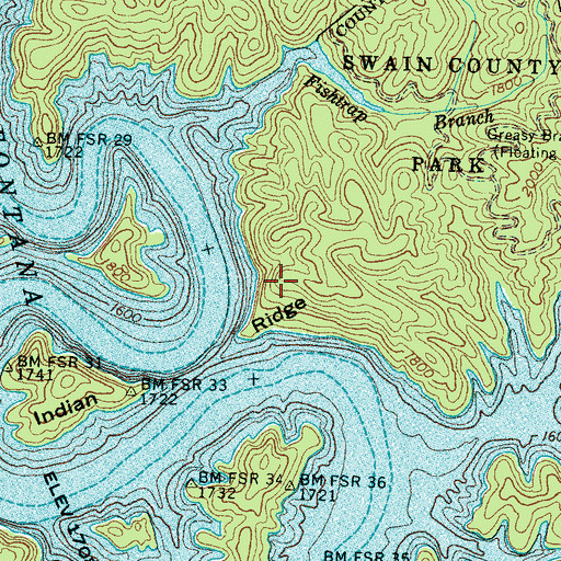 Topographic Map of Indian Ridge, NC